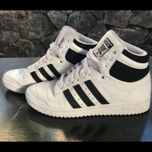 adidas Shoes | Adidas Top Ten Hi White And Black | Poshmark